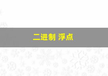 二进制 浮点